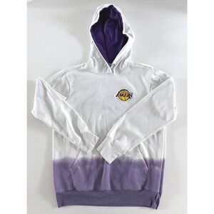FISLL Los Angeles Lakers Dip Dye Hoodie White Purple Mens Medium NBA Sweatshirt